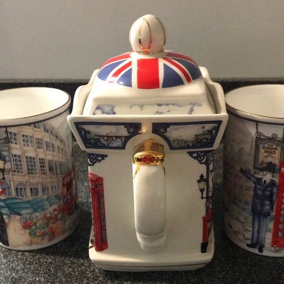 Bone China tea set trio James Sadler Piccadilly collector English Vintage - Picture 5 of 8